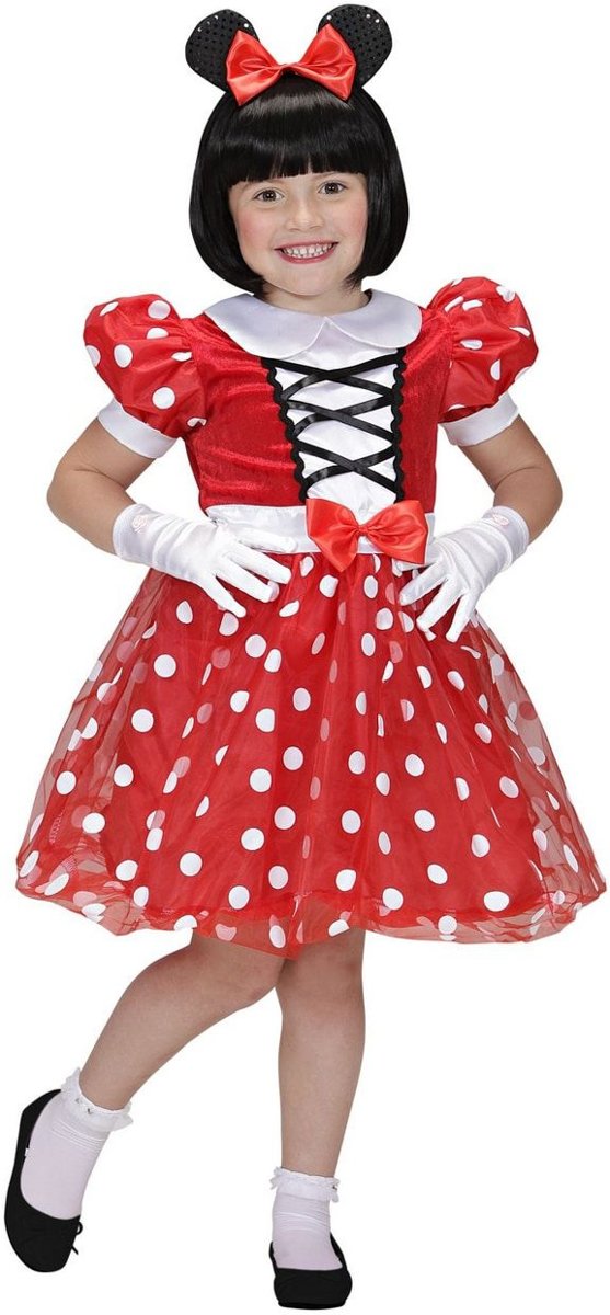 Mickey & Minnie Mouse Kostuum | Minnie Vriendinnetje Van Mickey Muis | Meisje | Maat 98 | Carnaval kostuum | Verkleedkleding